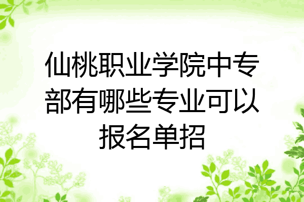 仙桃职业学院中专部有哪些专业可以报名单招