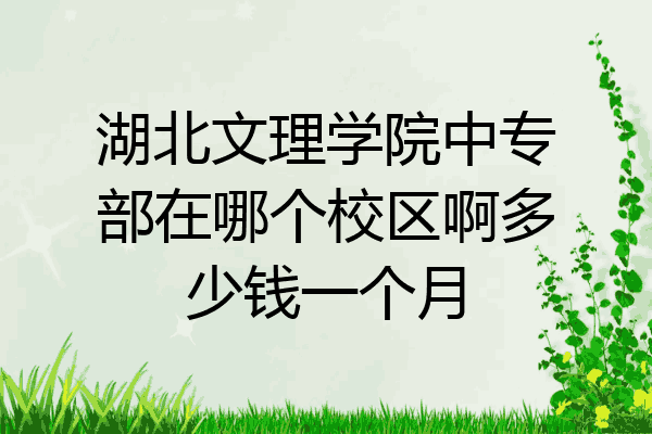 湖北文理学院中专部在哪个校区啊多少钱一个月