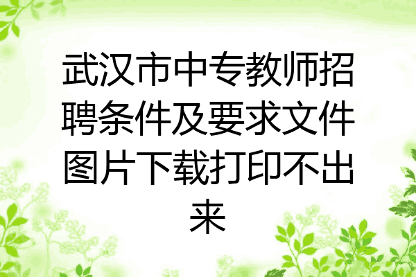武汉市中专教师招聘条件及要求文件图片下载打印不出来