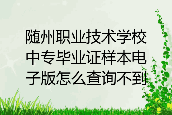 随州职业技术学校中专毕业证样本电子版怎么查询不到