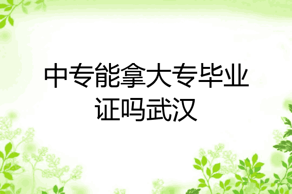 中专能拿大专毕业证吗武汉
