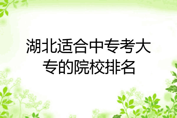 湖北适合中专考大专的院校排名