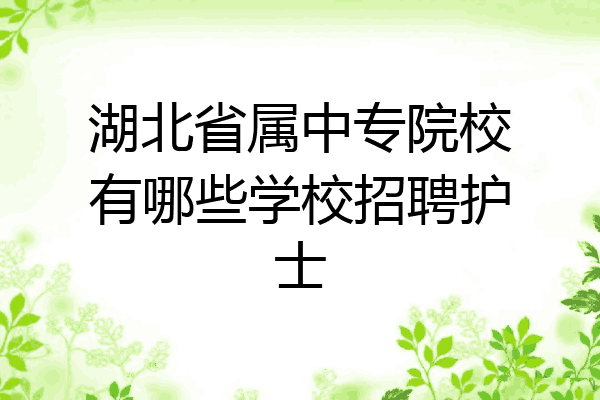 湖北省属中专院校有哪些学校招聘护士