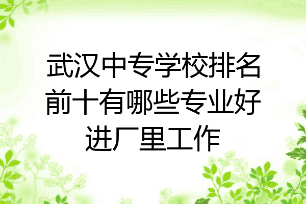 武汉中专学校排名前十有哪些专业好进厂里工作