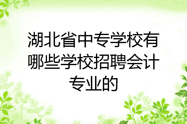 湖北省中专学校有哪些学校招聘会计专业的