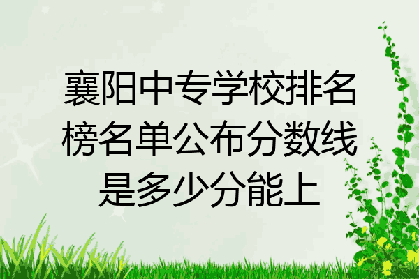 襄阳中专学校排名榜名单公布分数线是多少分能上