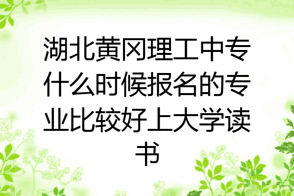 湖北黄冈理工中专什么时候报名的专业比较好上大学读书