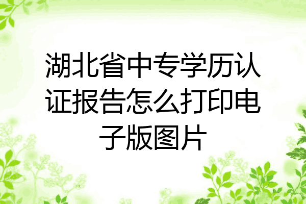 湖北省中专学历认证报告怎么打印电子版图片