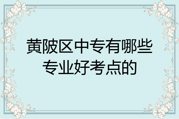 黄陂区中专有哪些专业好考点的