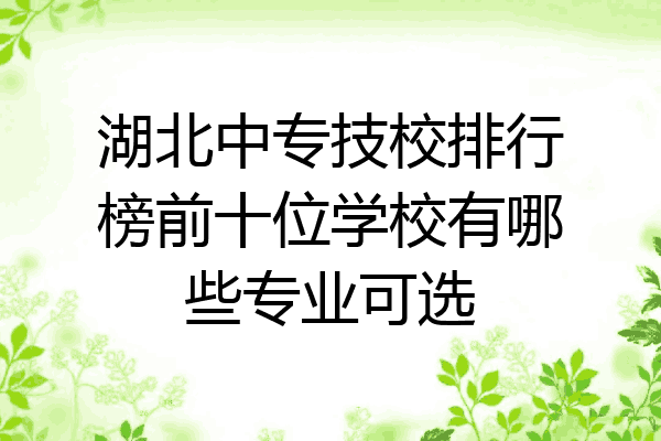 湖北中专技校排行榜前十位学校有哪些专业可选