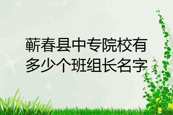 蕲春县中专院校有多少个班组长名字