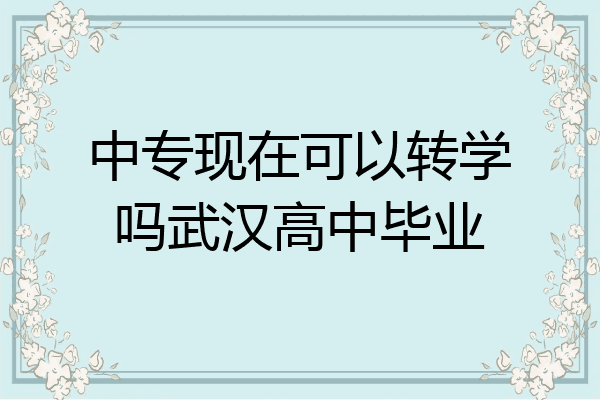 中专现在可以转学吗武汉高中毕业