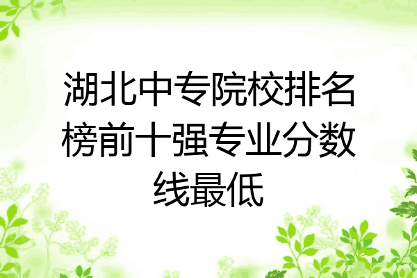 湖北中专院校排名榜前十强专业分数线最低