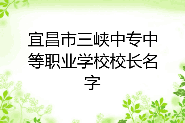 宜昌市三峡中专中等职业学校校长名字