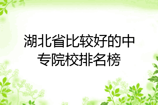 湖北省比较好的中专院校排名榜