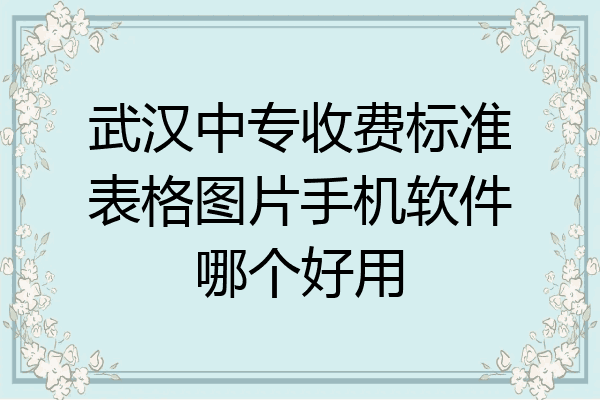 武汉中专收费标准表格图片手机软件哪个好用