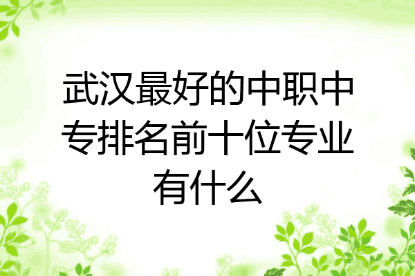 武汉最好的中职中专排名前十位专业有什么