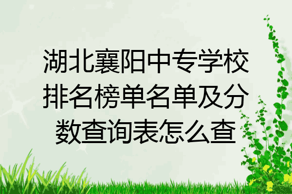 湖北襄阳中专学校排名榜单名单及分数查询表怎么查