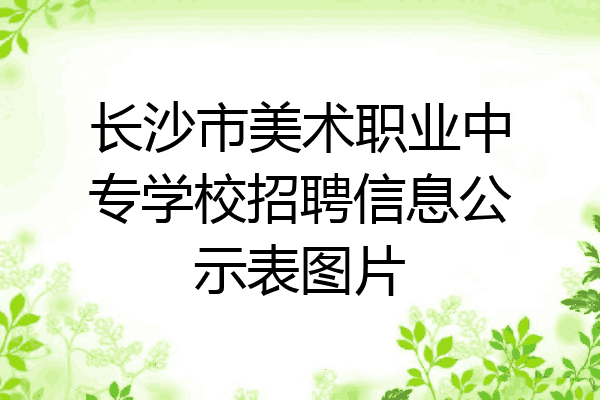 长沙市美术职业中专学校招聘信息公示表图片