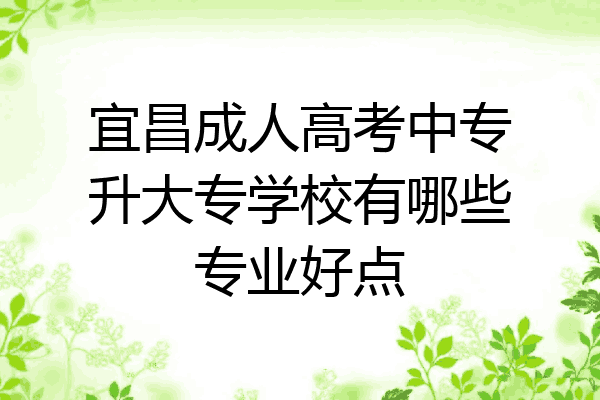 宜昌成人高考中专升大专学校有哪些专业好点