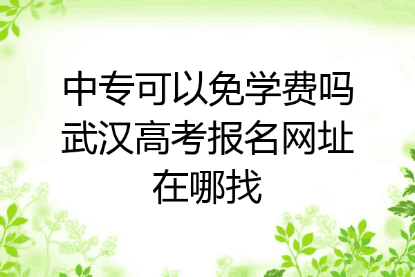 中专可以免学费吗武汉高考报名网址在哪找