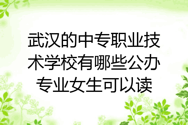 武汉的中专职业技术学校有哪些公办专业女生可以读