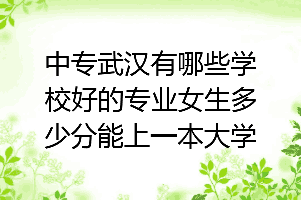 中专武汉有哪些学校好的专业女生多少分能上一本大学