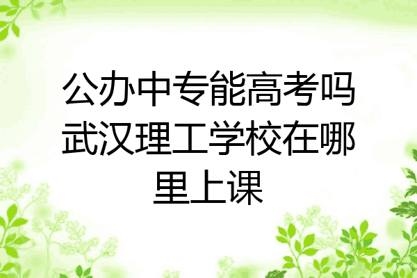 公办中专能高考吗武汉理工学校在哪里上课
