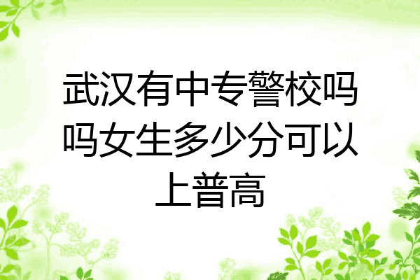 武汉有中专警校吗吗女生多少分可以上普高