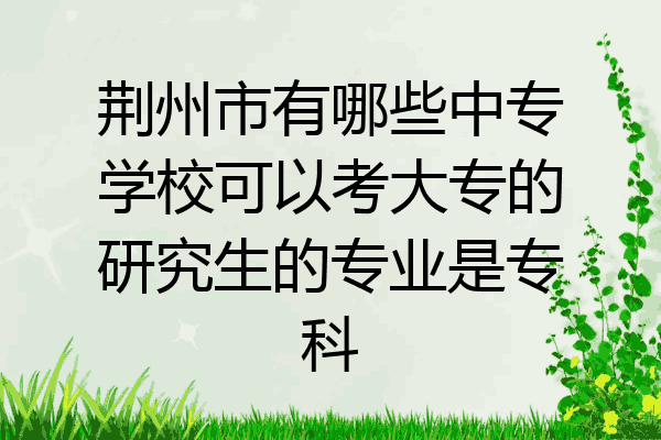 荆州市有哪些中专学校可以考大专的研究生的专业是专科