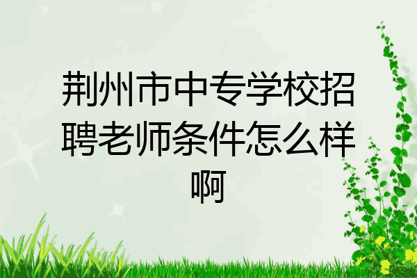 荆州市中专学校招聘老师条件怎么样啊