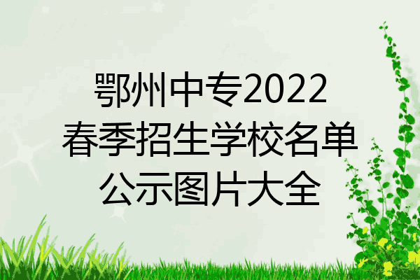 鄂州中专2022春季招生学校名单公示图片大全