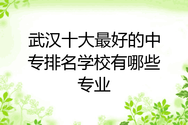 武汉十大最好的中专排名学校有哪些专业