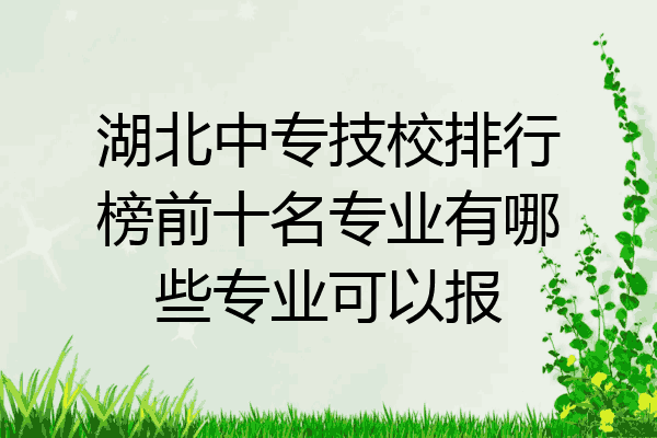 湖北中专技校排行榜前十名专业有哪些专业可以报