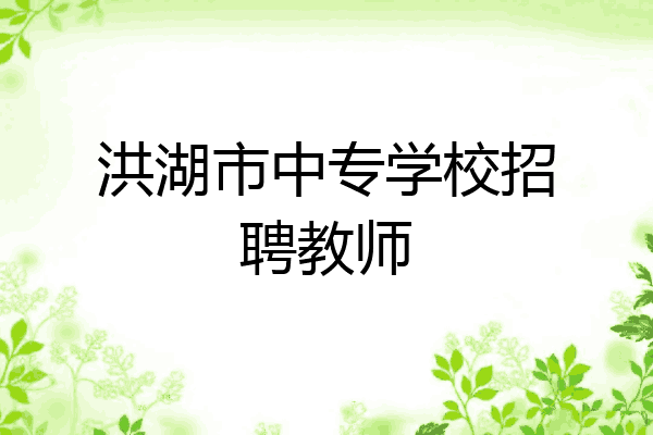 洪湖市中专学校招聘教师