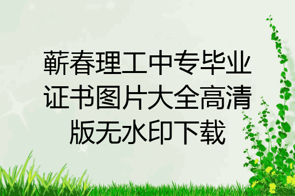 蕲春理工中专毕业证书图片大全高清版无水印下载