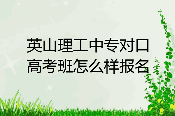 英山理工中专对口高考班怎么样报名