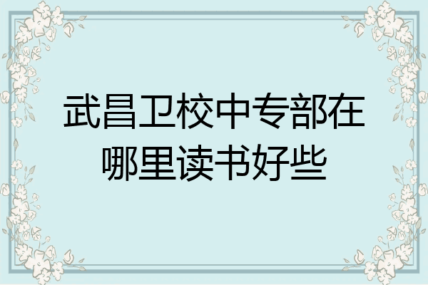 武昌卫校中专部在哪里读书好些