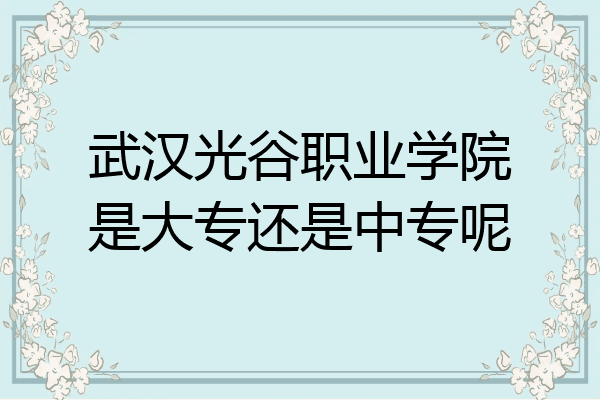 武汉光谷职业学院是大专还是中专呢