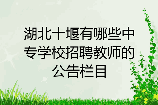 湖北十堰有哪些中专学校招聘教师的公告栏目