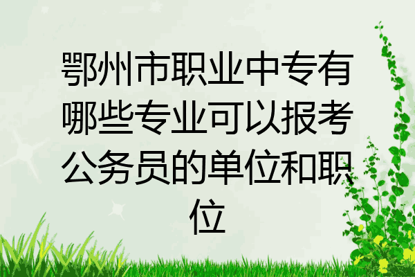 鄂州市职业中专有哪些专业可以报考公务员的单位和职位