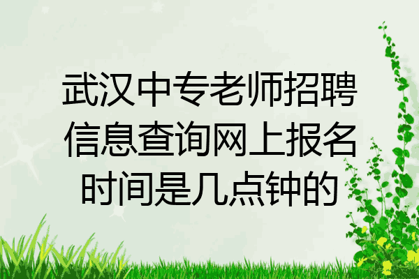 武汉中专老师招聘信息查询网上报名时间是几点钟的