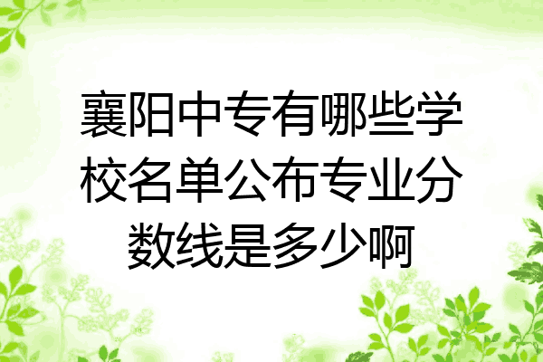 襄阳中专有哪些学校名单公布专业分数线是多少啊