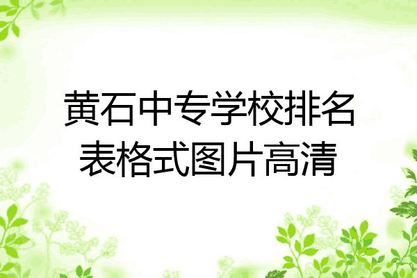 黄石中专学校排名表格式图片高清
