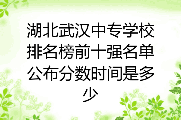 湖北武汉中专学校排名榜前十强名单公布分数时间是多少