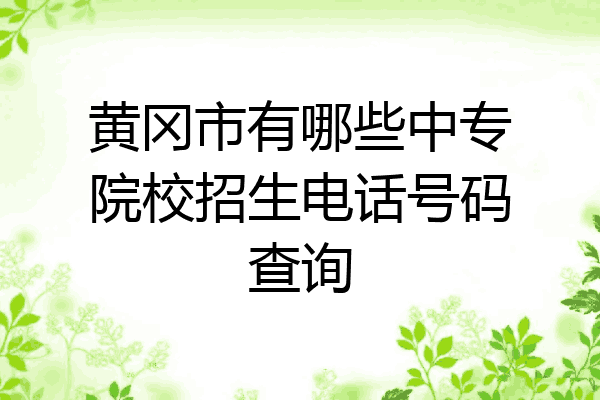 黄冈市有哪些中专院校招生电话号码查询