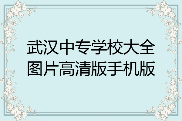 武汉中专学校大全图片高清版手机版