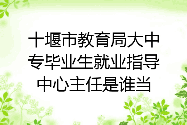 十堰市教育局大中专毕业生就业指导中心主任是谁当