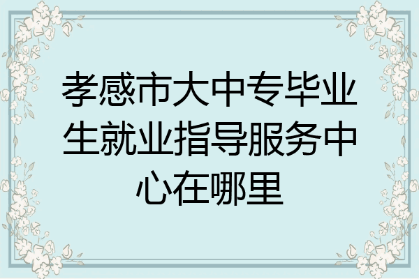 孝感市大中专毕业生就业指导服务中心在哪里