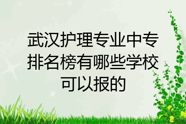 武汉护理专业中专排名榜有哪些学校可以报的